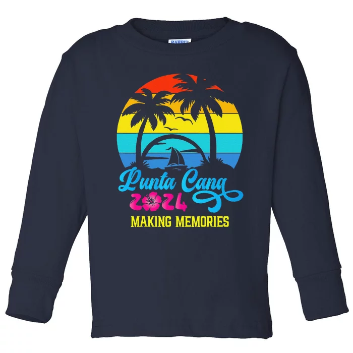 Family Vacation 2024 Dominican Republic Punta Cana Vacation Toddler Long Sleeve Shirt