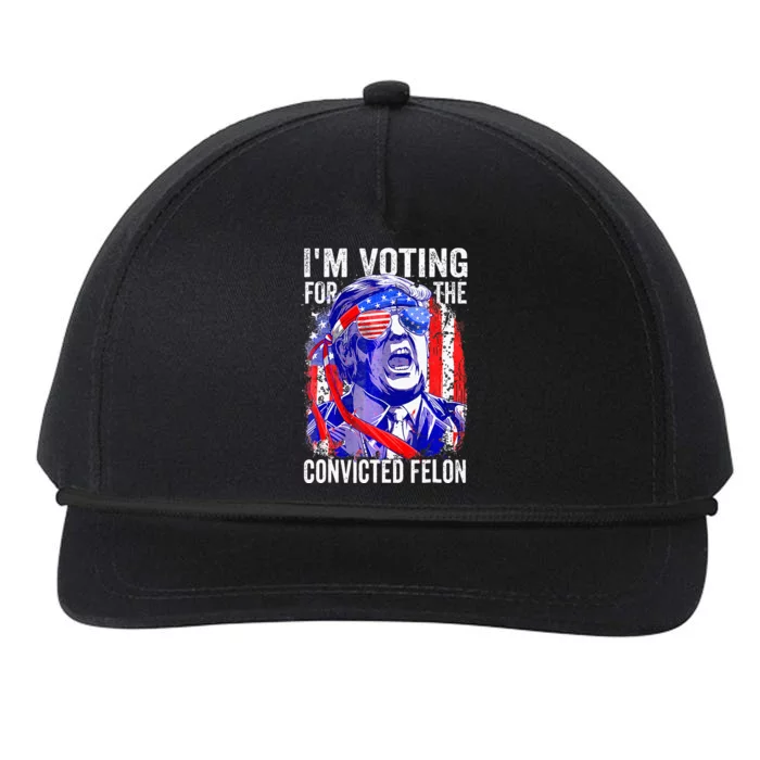 Funny Voting 2024 IM Voting For The Convicted Felon Snapback Five-Panel Rope Hat