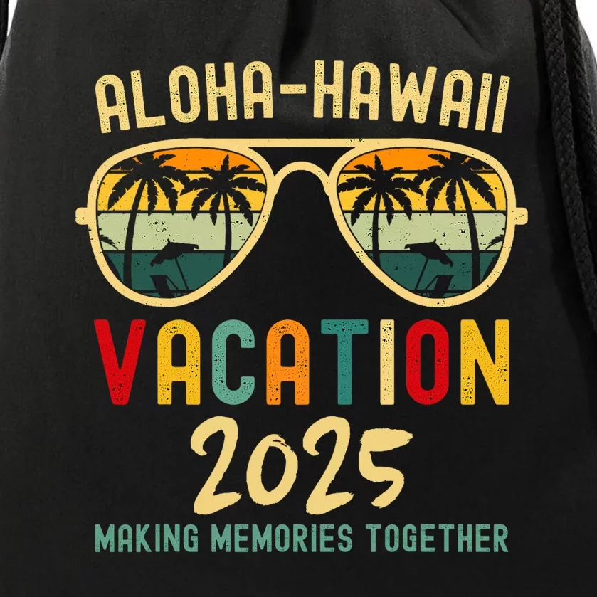 Family Vacation 2025 Aloha Hawaii Hawaiian Summer Matching Drawstring Bag