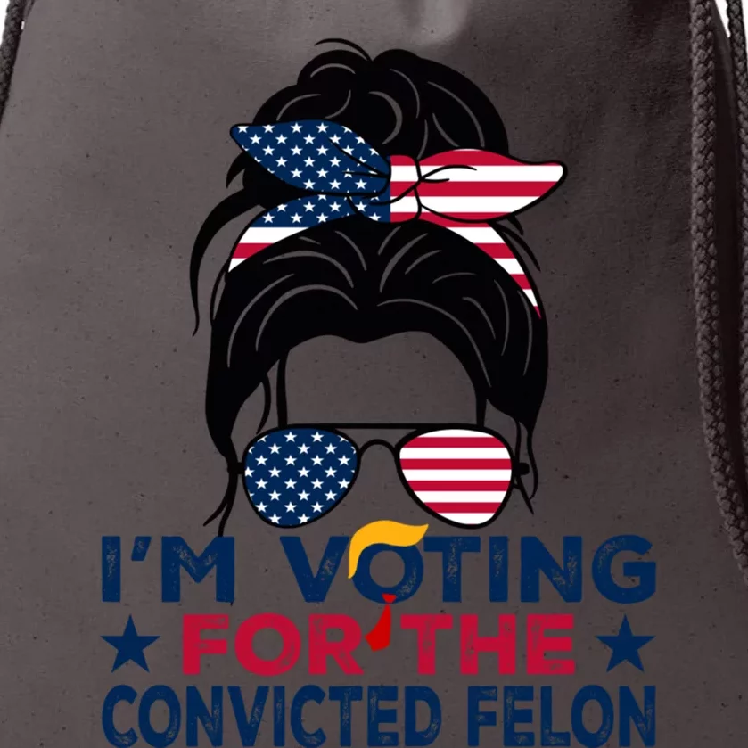 Funny Voting 2024 IM Voting For The Convicted Felon Gift Drawstring Bag