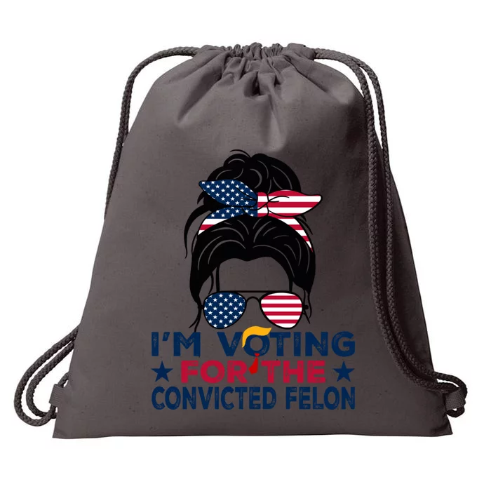 Funny Voting 2024 IM Voting For The Convicted Felon Gift Drawstring Bag