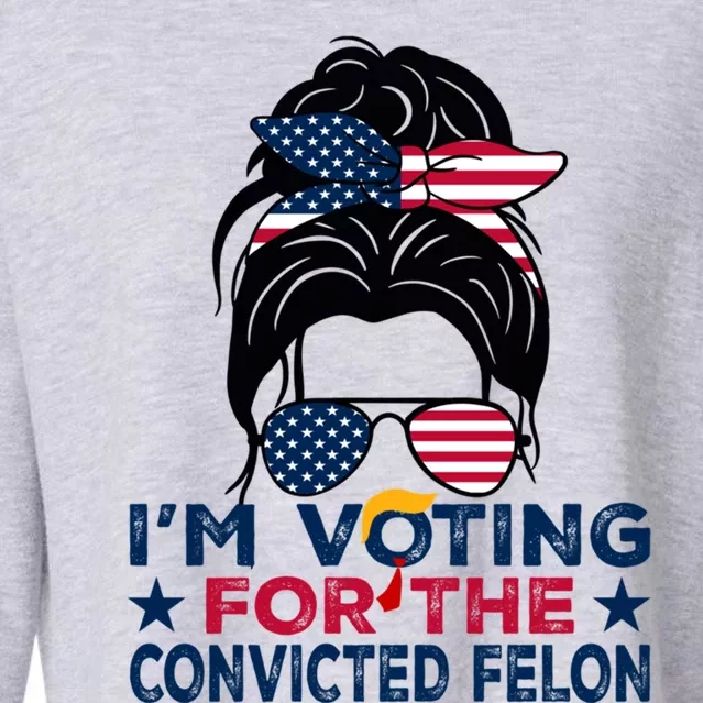 Funny Voting 2024 IM Voting For The Convicted Felon Gift Cropped Pullover Crew