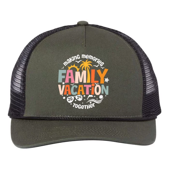 Family Vacation 2024 Beach Matching Family Summer Vacation Retro Rope Trucker Hat Cap