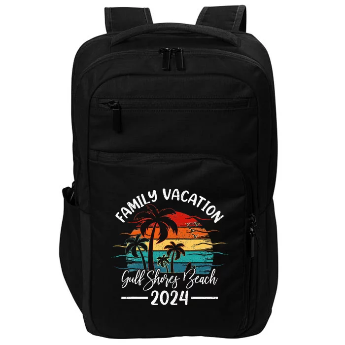 Family Vacation 2024 Vintage Alabama Gulf Shores Beach Impact Tech Backpack