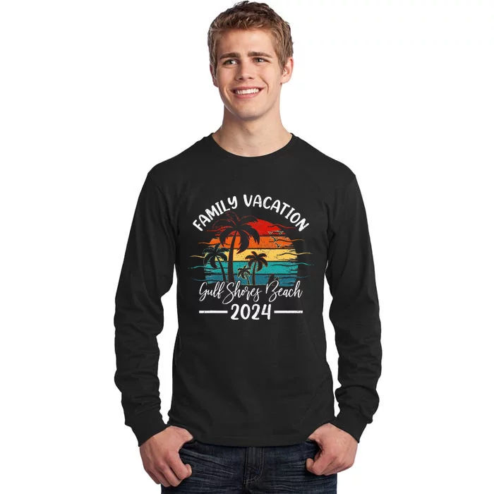 Family Vacation 2024 Vintage Alabama Gulf Shores Beach Tall Long Sleeve T-Shirt