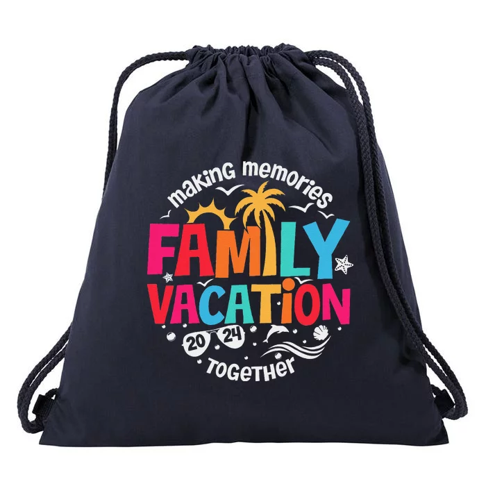 Family Vacation 2024 Beach Matching Family Summer Vacation Drawstring Bag