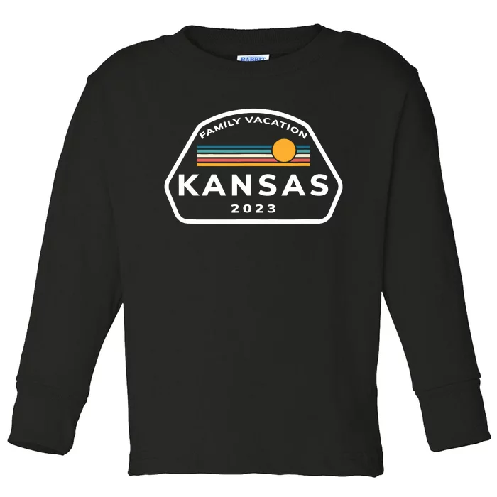 Family Vacation 2024 Kansas Matching Family Souvenir Toddler Long Sleeve Shirt