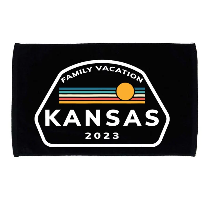 Family Vacation 2024 Kansas Matching Family Souvenir Microfiber Hand Towel