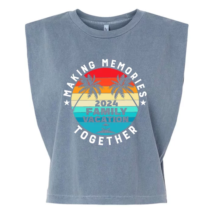 Family Vacation 2024 Beach Trip Matching Group Garment-Dyed Women's Muscle Tee