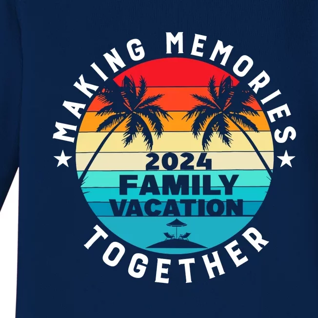 Family Vacation 2024 Beach Trip Matching Group Baby Long Sleeve Bodysuit