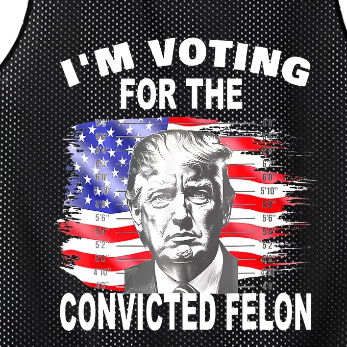 Funny Voting 2024 IM Voting For The Convicted Felon Mesh Reversible Basketball Jersey Tank