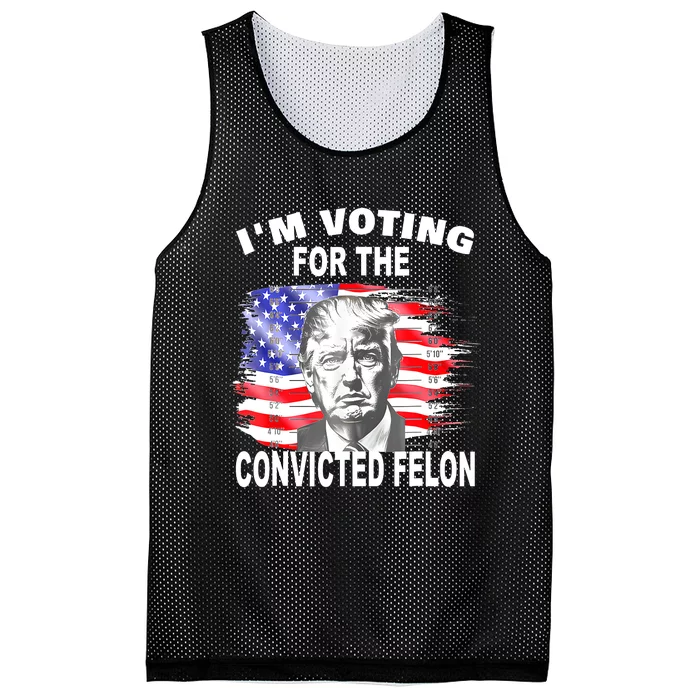 Funny Voting 2024 IM Voting For The Convicted Felon Mesh Reversible Basketball Jersey Tank