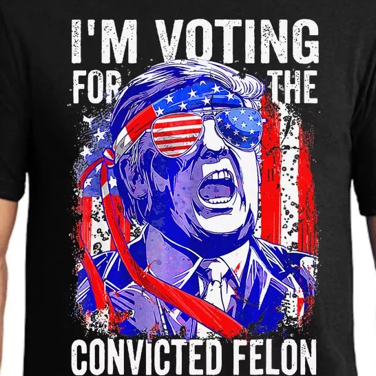 Funny Voting 2024 IM Voting For The Convicted Felon Pajama Set