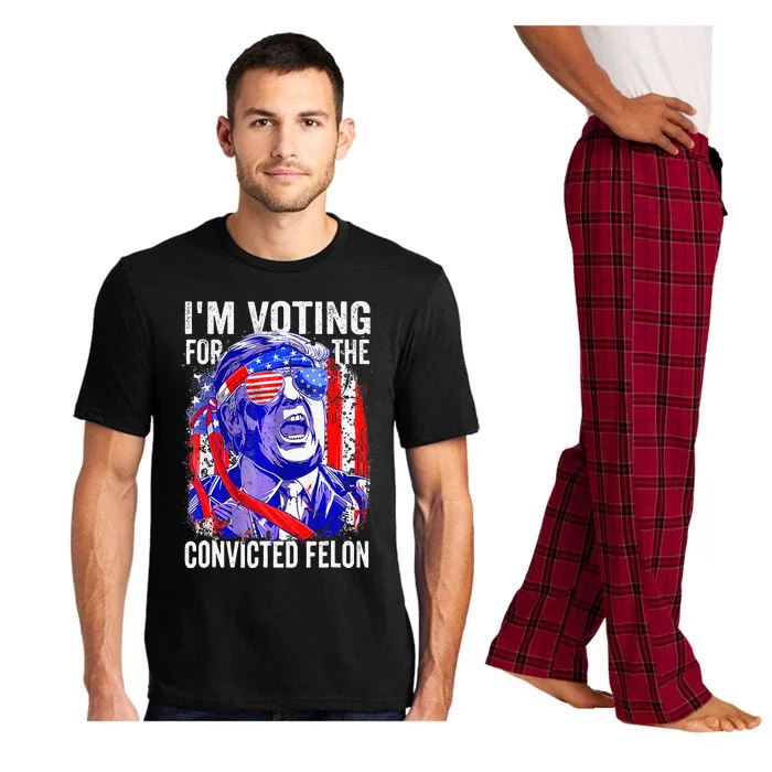 Funny Voting 2024 IM Voting For The Convicted Felon Pajama Set