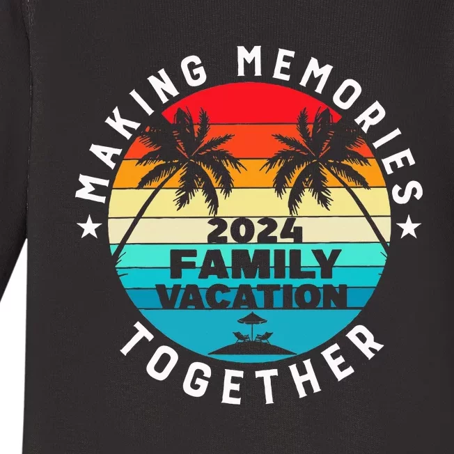 Family Vacation 2024 Beach Trip Matching Group Baby Long Sleeve Bodysuit