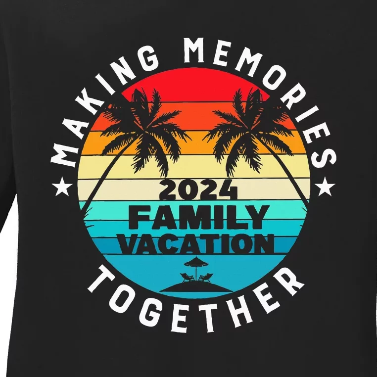 Family Vacation 2024 Beach Trip Matching Group Ladies Long Sleeve Shirt