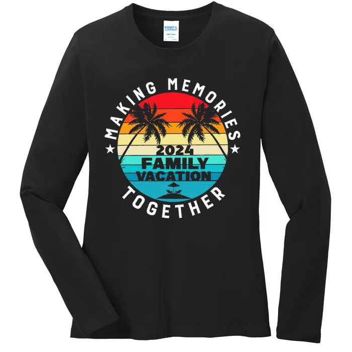 Family Vacation 2024 Beach Trip Matching Group Ladies Long Sleeve Shirt