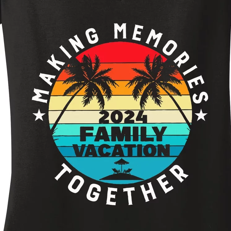 Family Vacation 2024 Beach Trip Matching Group Women's V-Neck T-Shirt