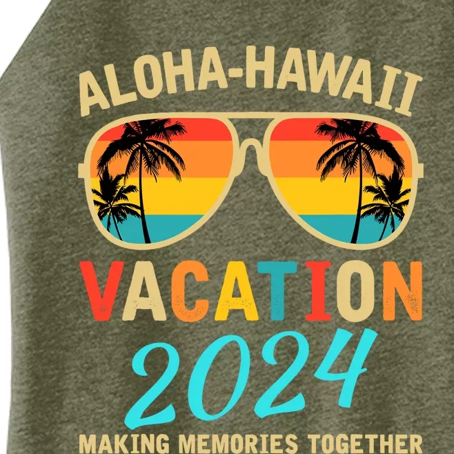 Family Vacation 2024 Aloha Hawaii Hawaiian Matching Group Women’s Perfect Tri Rocker Tank