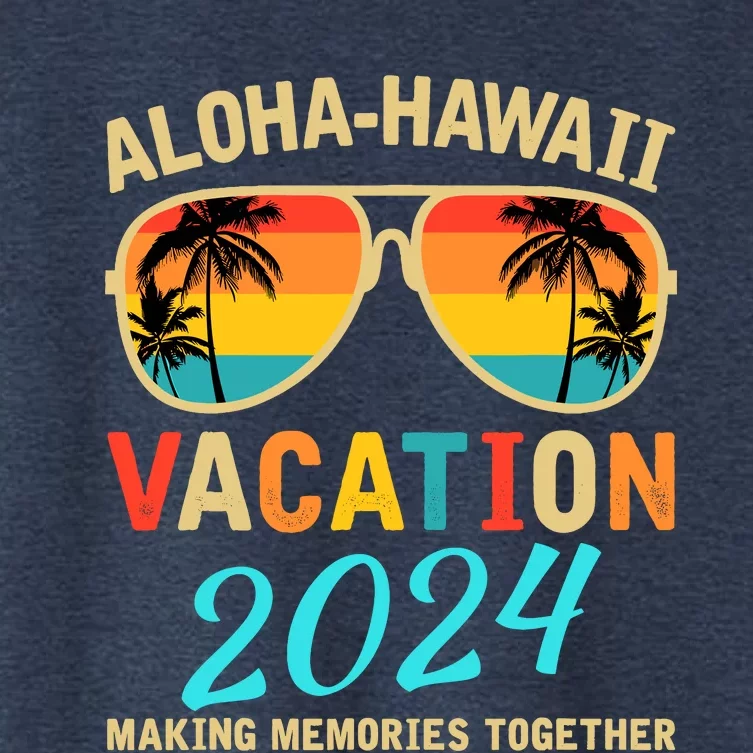 Family Vacation 2024 Aloha Hawaii Hawaiian Matching Group Women's Crop Top Tee