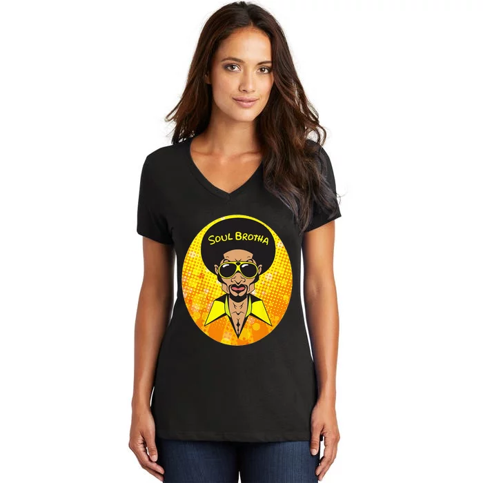 Funk Vintage 70s Costume For Music Lovers Rare Soul Women's V-Neck T-Shirt