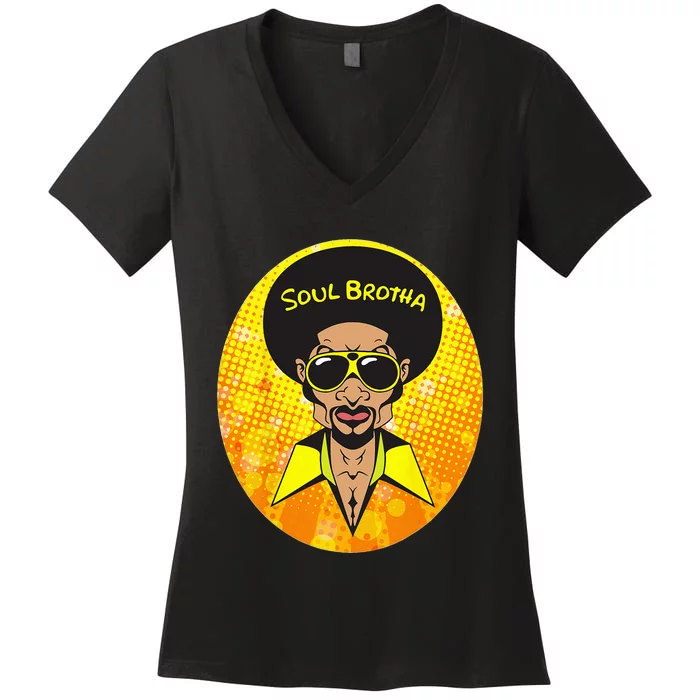 Funk Vintage 70s Costume For Music Lovers Rare Soul Women's V-Neck T-Shirt