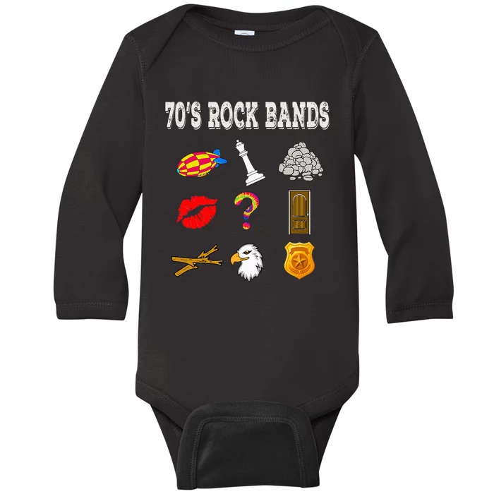 Funny Vintage 70S Rock Band Baby Long Sleeve Bodysuit