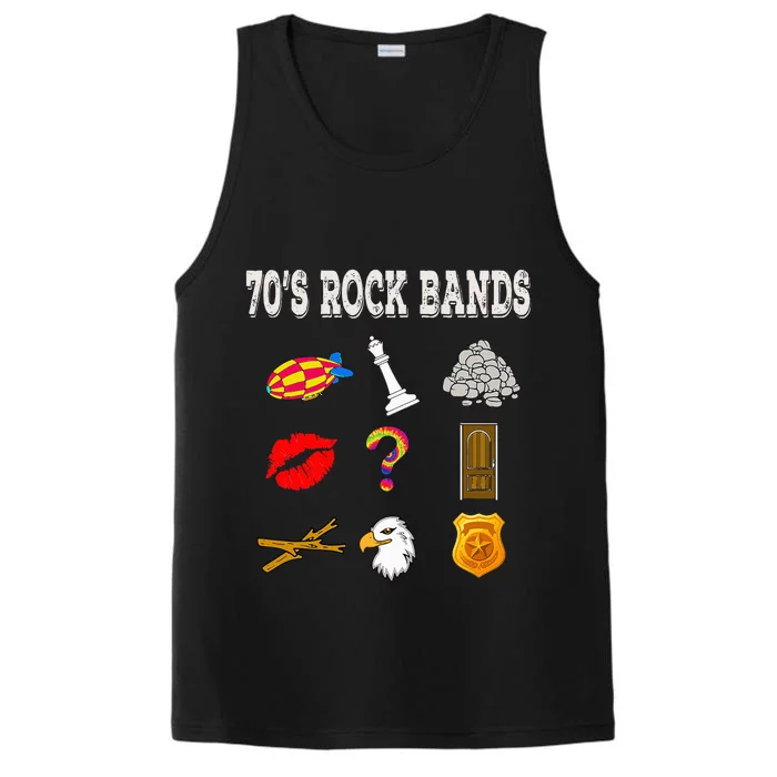 Funny Vintage 70S Rock Band Performance Tank