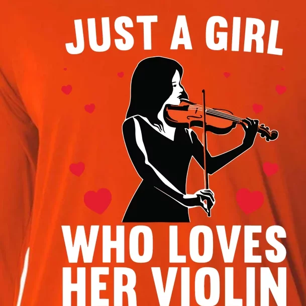 Funny Violin Art For Girl Women Violin Player Viola Lover Cooling Performance Long Sleeve Crew