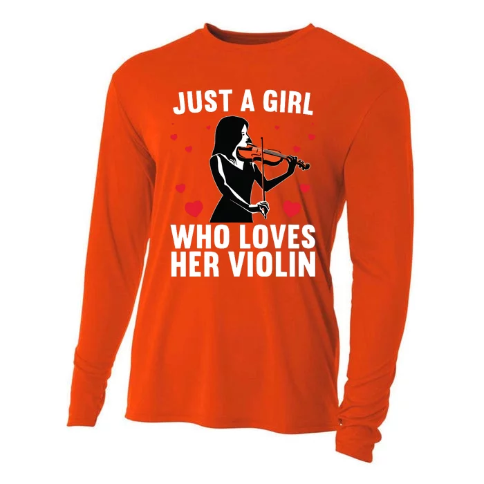 Funny Violin Art For Girl Women Violin Player Viola Lover Cooling Performance Long Sleeve Crew