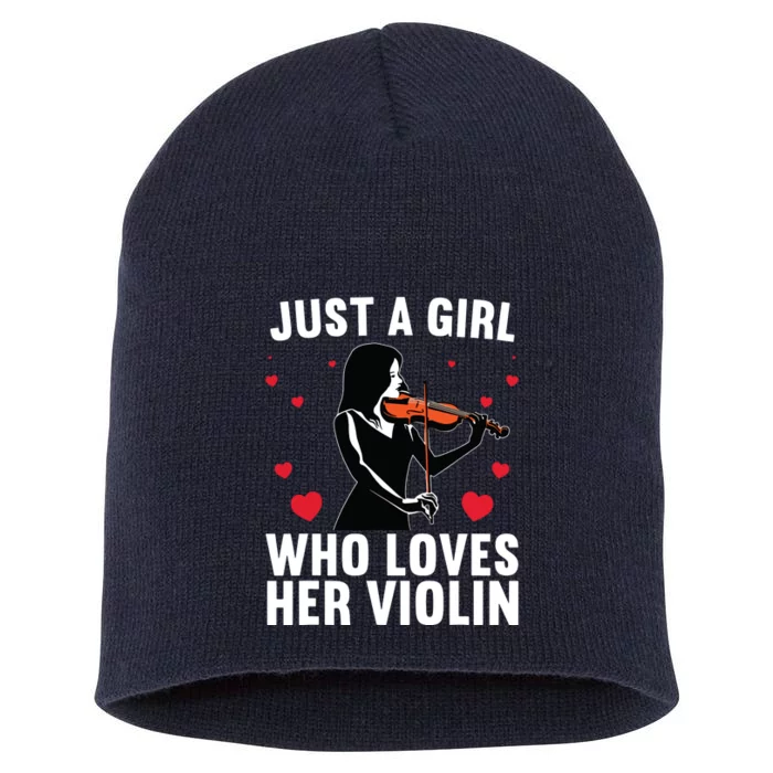 Funny Violin Art For Girl Women Violin Player Viola Lover Short Acrylic Beanie