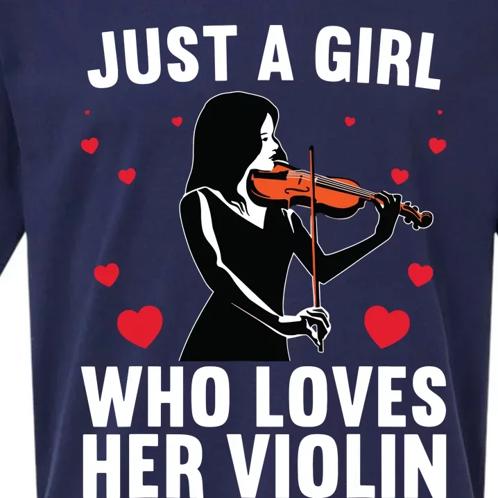 Funny Violin Art For Girl Women Violin Player Viola Lover Sueded Cloud Jersey T-Shirt