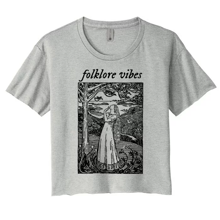 Folklore Vibes Aesthetic Women's Crop Top Tee