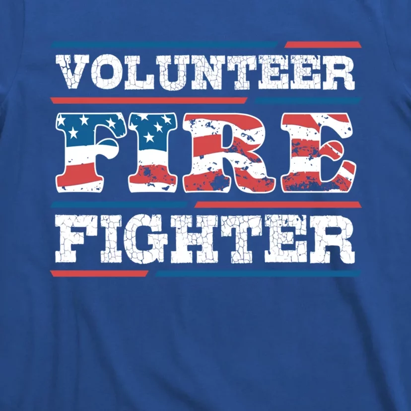 Firefighter Volunteer American Flag Fire Departt Fire Funny Gift T-Shirt