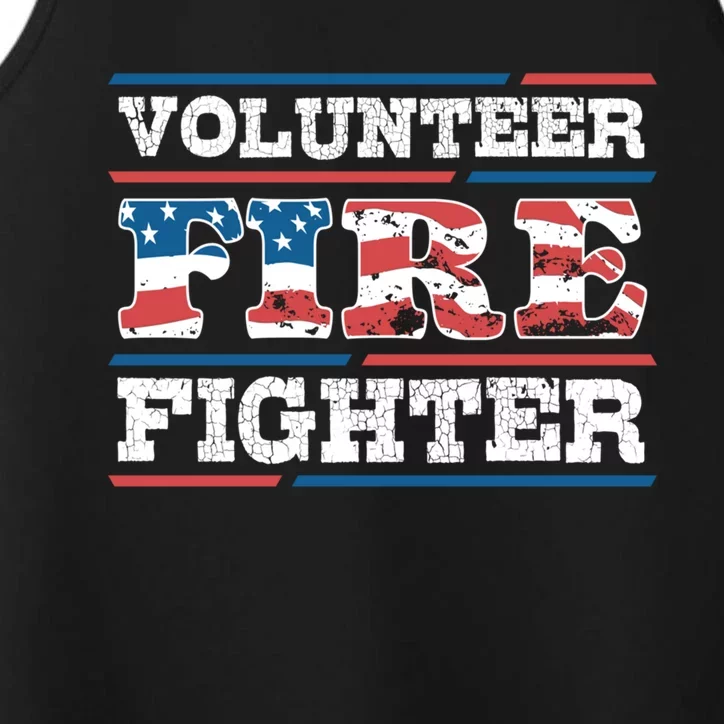 Firefighter Volunteer American Flag Fire Departt Fire Funny Gift Performance Tank