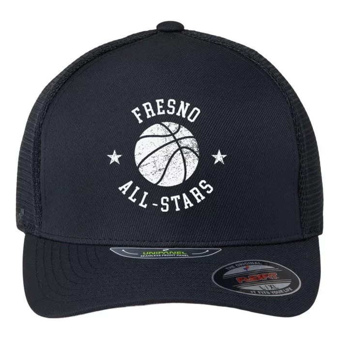 Fresno Vintage Allstars Retro 80s Basketball Flexfit Unipanel Trucker Cap