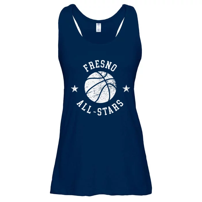 Fresno Vintage Allstars Retro 80s Basketball Ladies Essential Flowy Tank