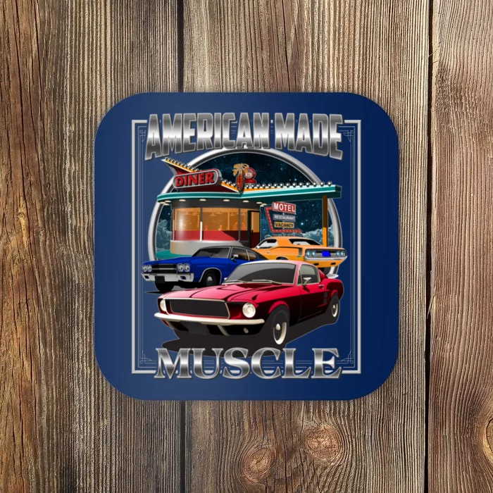 Funny Vintage American Made Muscle Classic Cars And Diner Coaster