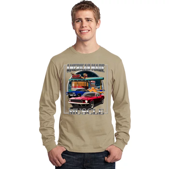 Funny Vintage American Made Muscle Classic Cars And Diner Tall Long Sleeve T-Shirt