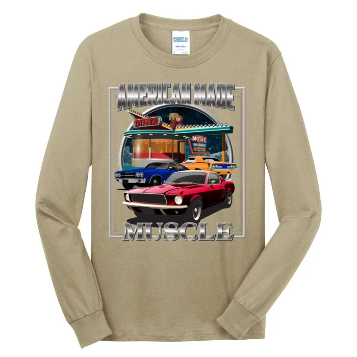 Funny Vintage American Made Muscle Classic Cars And Diner Tall Long Sleeve T-Shirt