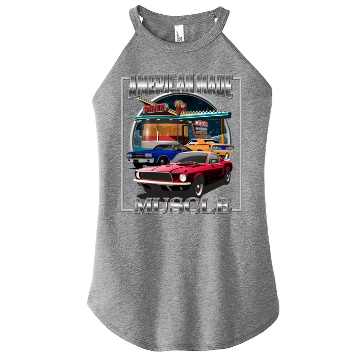 Funny Vintage American Made Muscle Classic Cars And Diner Women’s Perfect Tri Rocker Tank