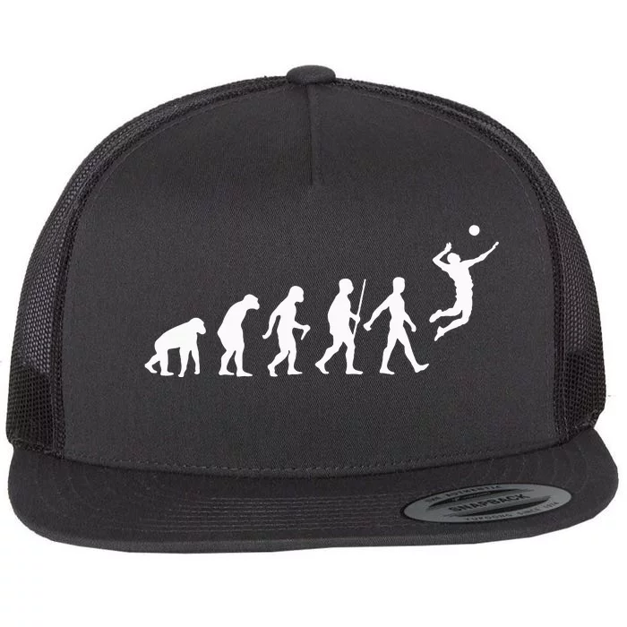 Funny Volleyball Art For Ball Sports Flat Bill Trucker Hat