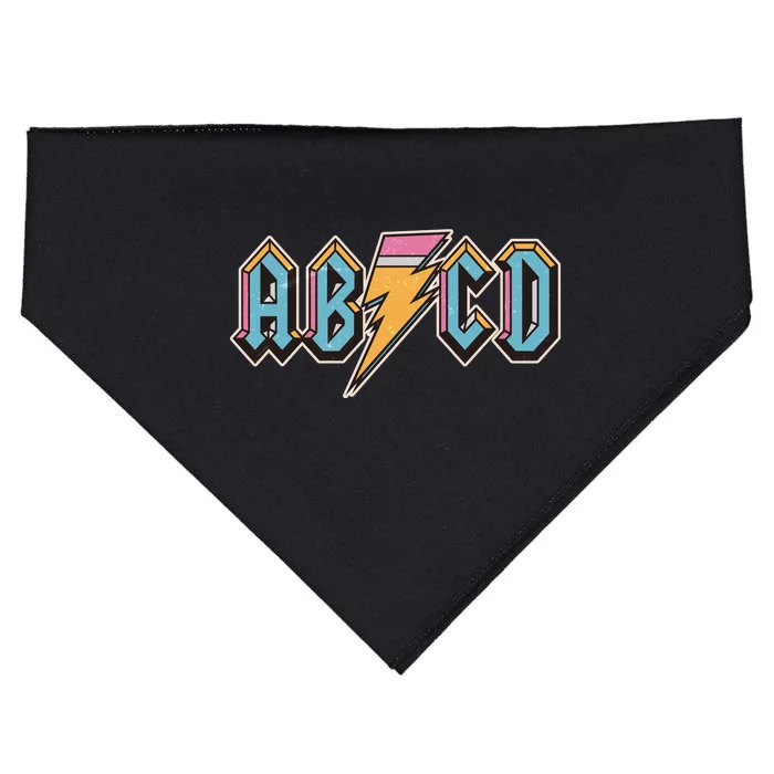 Funny Vintage ABCD Rock Logo USA-Made Doggie Bandana