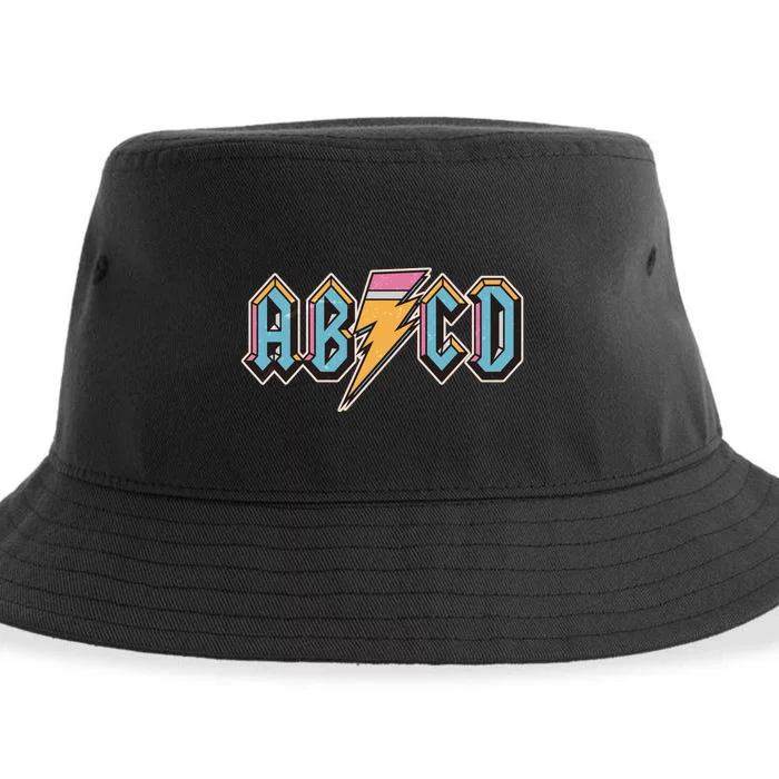 Funny Vintage ABCD Rock Logo Sustainable Bucket Hat