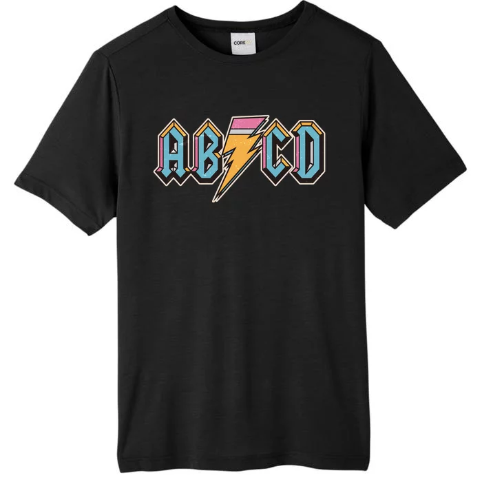 Funny Vintage ABCD Rock Logo ChromaSoft Performance T-Shirt