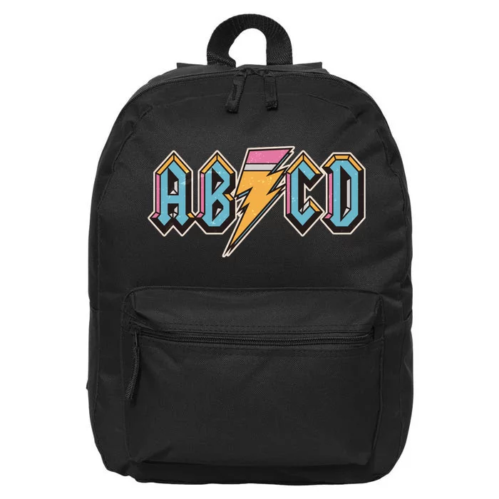 Funny Vintage ABCD Rock Logo 16 in Basic Backpack