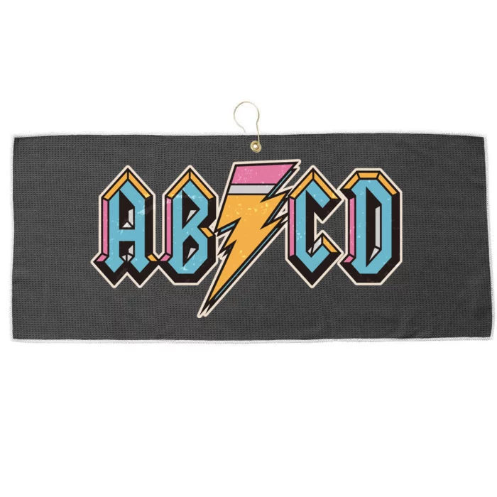 Funny Vintage ABCD Rock Logo Large Microfiber Waffle Golf Towel