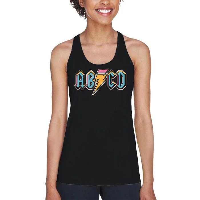 Funny Vintage ABCD Rock Logo Women's Racerback Tank