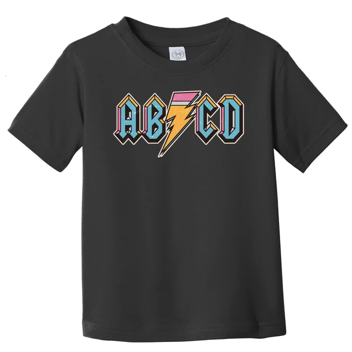 Funny Vintage ABCD Rock Logo Toddler T-Shirt