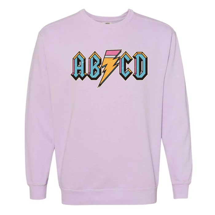 Funny Vintage ABCD Rock Logo Garment-Dyed Sweatshirt